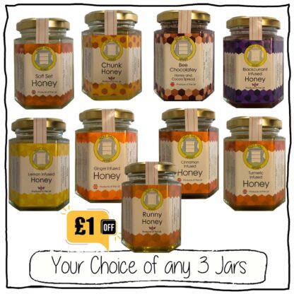 3 Jars of Honey of your choice